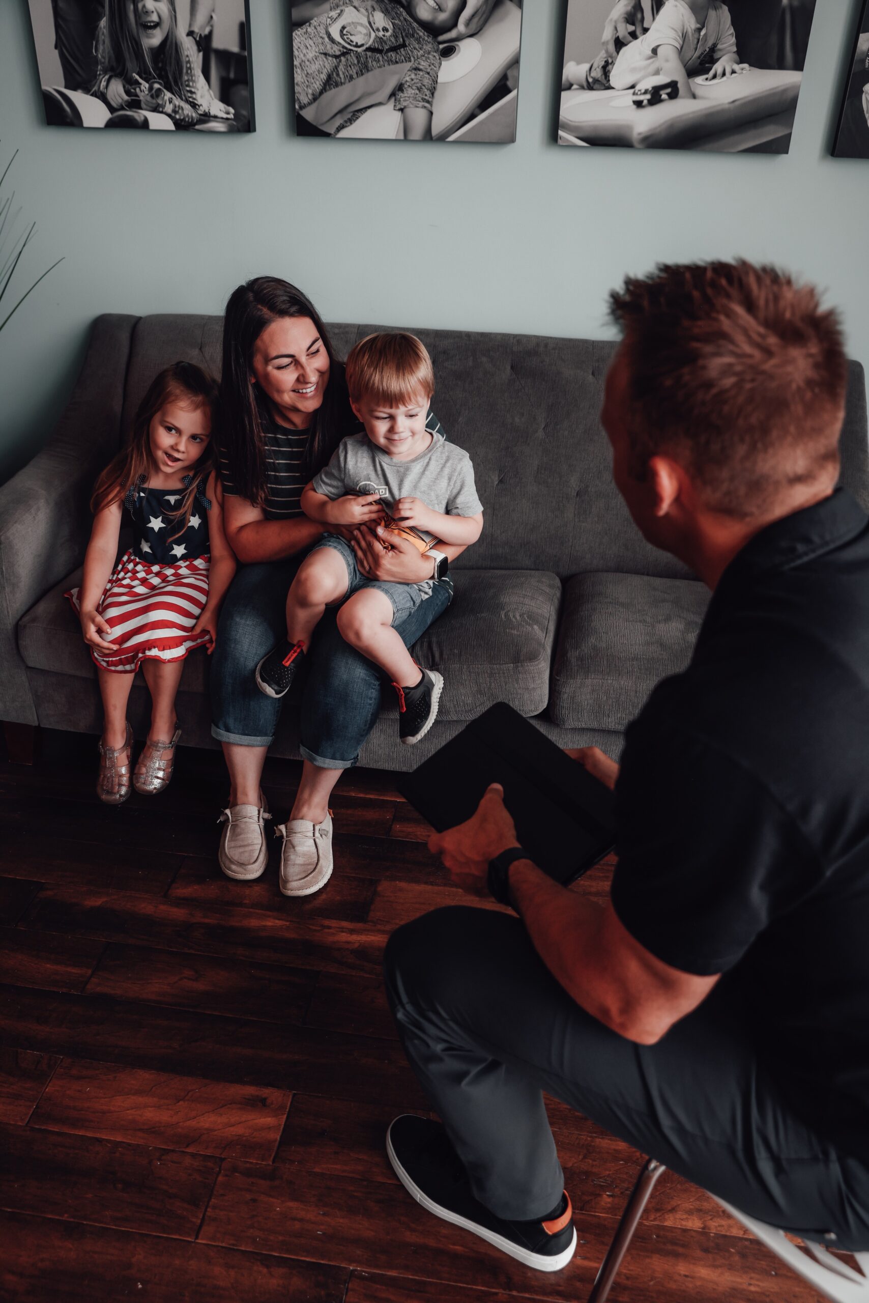 Gentle pediatric chiropractic adjustment